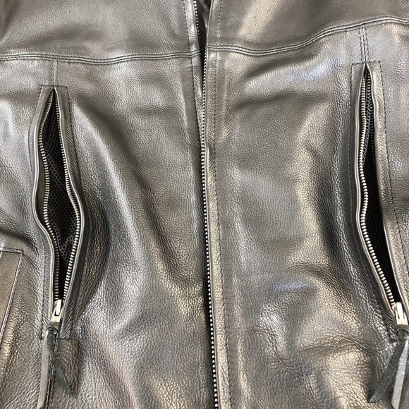 Men's Black Leather Jacket - Picture 5 of 13